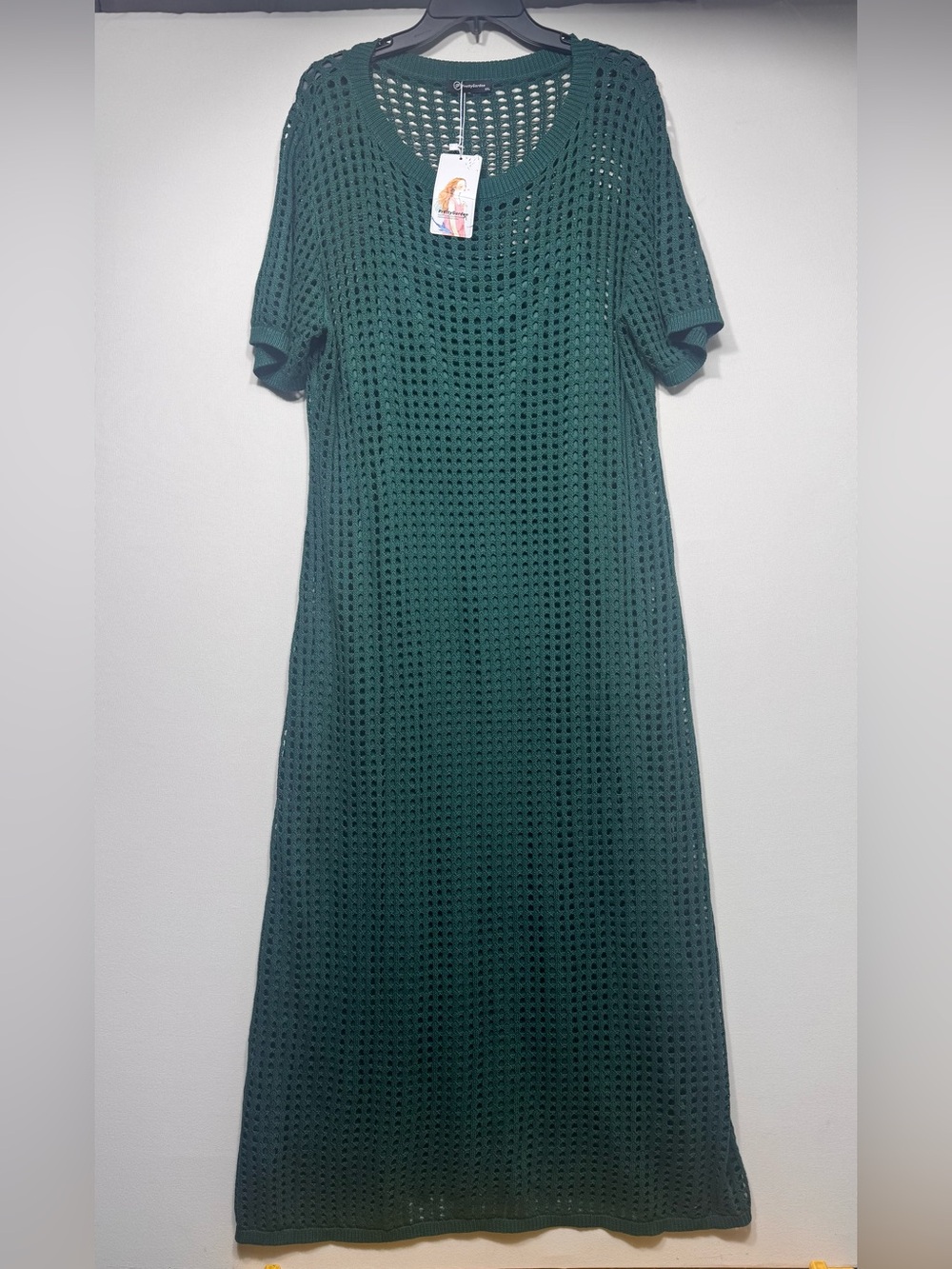 PRETTYGARDEN Eyelet Cover Up Dress Summer Vacation Resort Maxi Dress size XXL nw